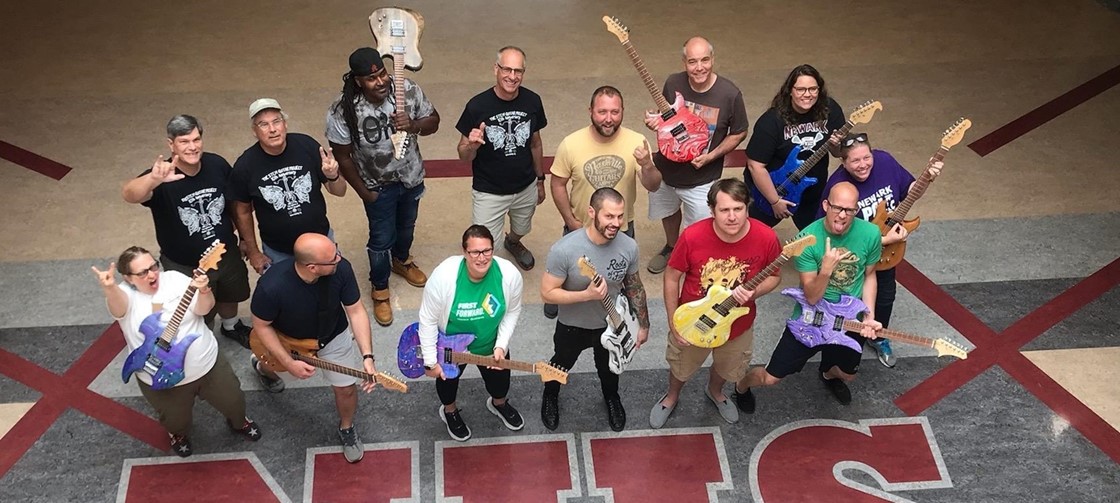 Teachers learned how to make guitars in preparation for a student guitar camp
